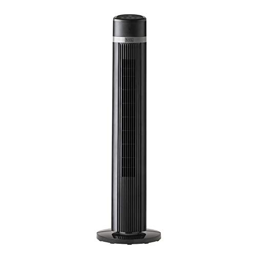 Black+Decker BXEFT50E - Turmventilator 102cm, 45W, 4 Geschwindigkeiten, schwingend, Soft-Touch-Steuerung, 15-Stunden-Timer, Fernbedienung, 3 Modi, leise, Griff, stabiler Standfuß, schwarz von Black+Decker