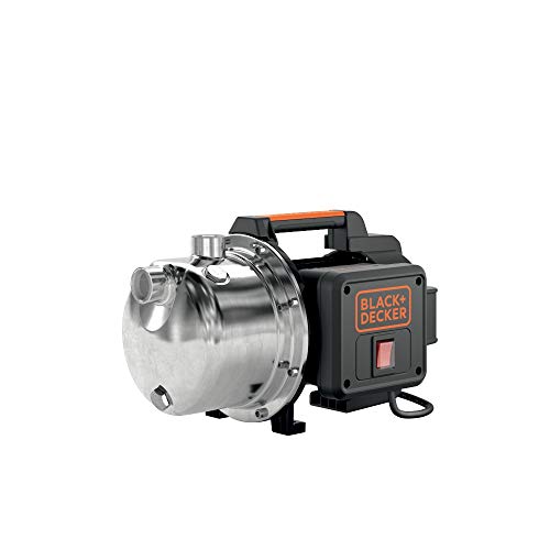BLACK+DECKER BXGP1100XE Selbstansaugende Pumpe für Klarwasser (1100 W, max. Förderleistung 4600 l/h, max. Förderhöhe 45 m) von BLACK+DECKER