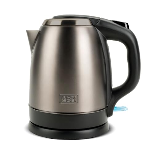 BLACK+DECKER Wasserkocher | BXKE2202E | 2200W | 1.2L | 360°C drehbare Basis | Geeignet für Linkshänder | Ergonomischer Griff | Abschaltautomatik | Füllstandsanzeige | Öffnungstaste | Betriebsleuchte von BLACK+DECKER