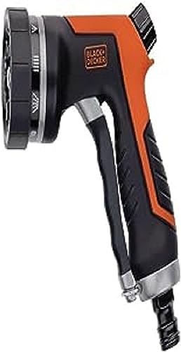 BLACK+DECKER Bewässerungsbrause: Gartenbrause zur Bewässerung - 10 Ständer - Universal - Schwarz/Orange von Black+Decker