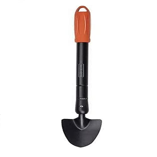 BLACK+DECKER Gartenkelle - spitzer Kopf - Teleskopstiel 77-105 cm - hitzebeständig - Schwarz von Black+Decker