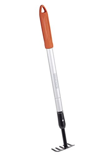 BLACK+DECKER Gartenrechen 5-Zahn - Verstellbar von 66 bis 100 cm - Karbonstahl, Fiberglas und PVC - Orange/Schwarz von Black+Decker