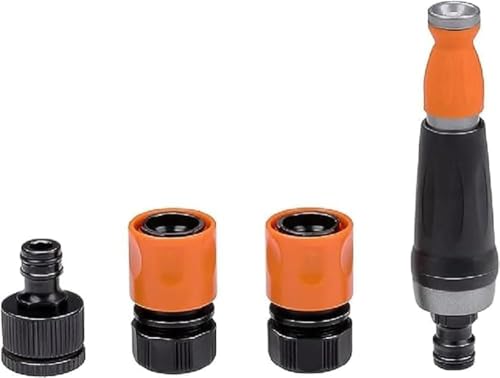 BLACK+DECKER Gartenschlauch-Kupplungen 4er Set - Gartenschlauch-Kupplungen/ 2X Wasserstopper/Abstandhalter - Schwarz/Orange von BLACK+DECKER