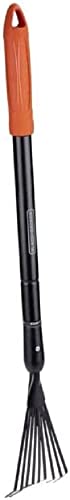 BLACK+DECKER Laubrechen BXGTTO7050 - Verstellbar von 77 bis 110 cm - Rasenrechen - Harke - Rostbeständig - Schwarz/Orange von Black+Decker