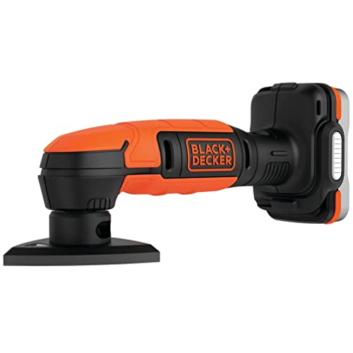 BLACK+DECKER Schnurloser Detailschleifer – dreieckiges Tablett 89 mm – 1 Akku – 40 Minuten mit einer einzigen Batterie – 1 Schleifmittel – Lieferung mit Aufbewahrungstasche, 12 V – BDCDS12S1-QW von Black+Decker