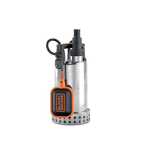 Black+Decker BXUP750XCE Tauchpumpe für Klarwasser (750 W, max. Förderleistung 11.000 l/h, max. Förderhöhe 8,5 m), Grau von Black+Decker