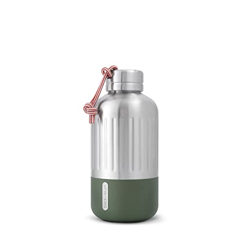 BLACK + BLUM Explorer Isolierflasche | Olive | 650 ml | Trinkflasche Thermo hält 24h kalt & 12h heiß | 100% auslaufsicher | Paracord-Trageschlaufe | BPA-frei | extrem robuste Thermosflasche von black+blum
