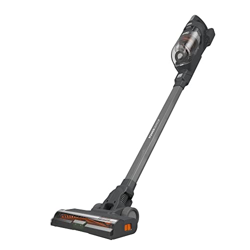 Black+Decker 3-in-1 Akku-Stielsauger BHFEA520J (18V, beutelloser Boden- & Handstaubsauger mit Turbobürste, 2 Saugstufen, kabellos, inkl. Wandhalterung, Fugendüse, mit integriertem Akku & Ladekabel) von Black+Decker