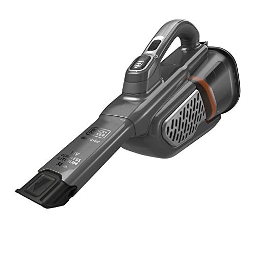 Black+Decker 36 Wh / 18 V Akku-Handstaubsauger Dustbuster Smart tech (mit Cyclonic Action & Zwei Saugstufen, integrierte ausziehbare Fugendüse, inkl. Ladekabel) BHHV520JF, Titanium/Silber/Schwarz von Black+Decker