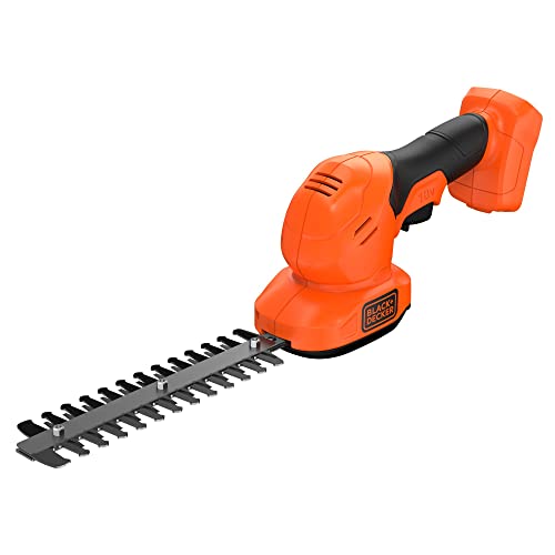 Black+Decker Akku Gras- und Strauchscheren-Set BCSS18B (18V, 2in1 Kombigerät, werkzeugloser Messerwechsel, Laufzeit ca. 60min, inkl. Strauchscherenmesser, Grasscherenmesser) BCSS18B-XJ schwarz/orange von Black+Decker