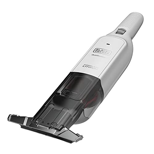 Black+Decker Akku-Handstaubsauger Dustbuster Slim HLVC315J11 (12V, 1.5Ah, beutellos & kabellos, mit integrierter XXL-Saugdüse, inkl. Ladekabel, Fugendüse und Polsterbürste), Weiß von Black+Decker