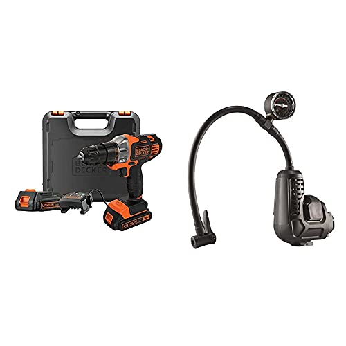 Black+Decker Akku-Multifunktionsgerät MT218KB – 18V Akkubohrer mit 2 Akkus + Kompressor-Kopf MTNF9 – Geeignet zum Bohren, Sägen und Schleifen dank verschiedener Aufsätze – Inklusive Koffer von Black+Decker