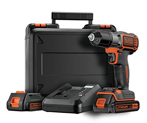 Black+Decker,ASD18KB-QW, 18 V/1,5 Ah Li-Ion Akku-Bohrschrauber Autosense, ASD18KB Schwarz, Orange von Black+Decker