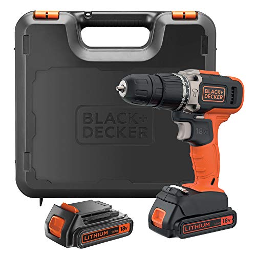 BLACK+DECKER Bohrhammer BCD003C2K-QW 18V 21.000 ipm mit 2 Lithium-Batterien 1,3Ah und Koffer von Black+Decker
