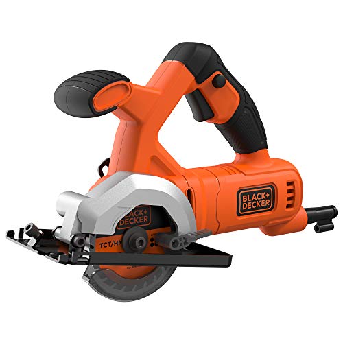 Black+Decker Kompakt-Handkreissäge (400 Watt, mit Zweithandgriff, werkzeuglose Schnitttiefenverstellung, Staubabsaugvorrichtung, inkl. 1x Grob und 1x Feinsägeblatt) BES5510 von Black+Decker