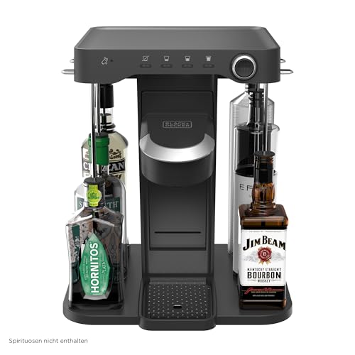 Black+Decker BEV Cocktail-Maschine BEHB101 (individuelle Cocktails auf Knopfdruck, Platz für 5 Spirituosen, Getränkestärke einstellbar, mit Reinigungsmodus & LED Beleuchtung im Party-Modus) von Black+Decker