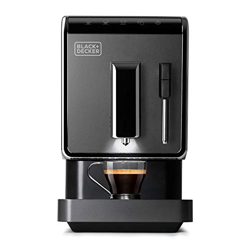 Black+Decker BXCO1470E - Kaffeevollautomat, 1.470W, Touchscreen-Bedienfeld, Personalisierbare Kaffeeoptionen, Abnehmbare Kaffeeausgabe, Sofort gemahlener Kaffee, Schwarz von Black+Decker