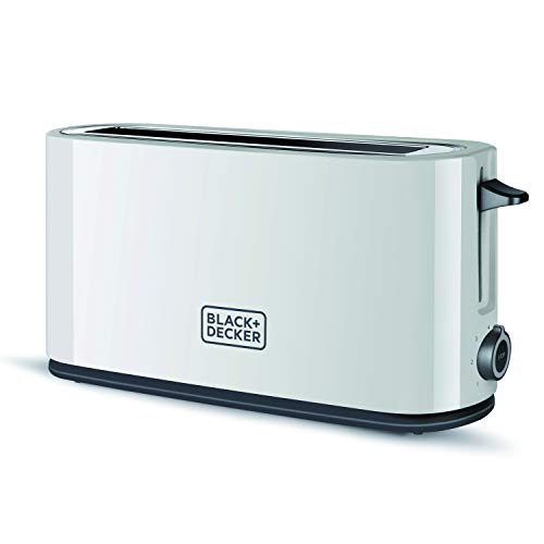 Black+Decker Toaster | BXTO1001E | 1.000W | Toaster mit extra großem Schlitz | 7 Toaststufen | High-Lift-Funktion | Stopp-Funktion | Kabelaufwicklung | Weiß von Black+Decker