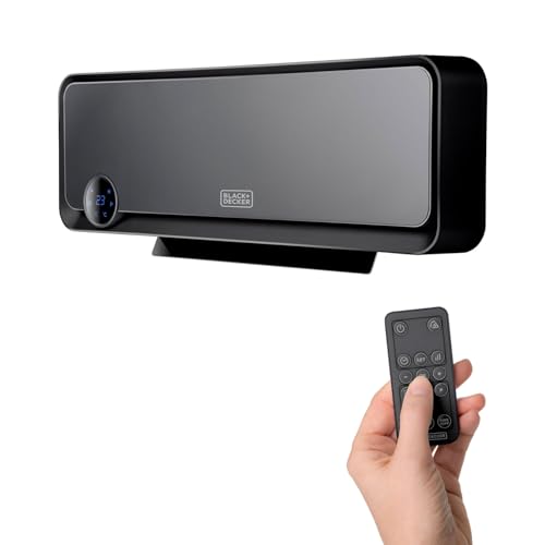 Black+Decker Keramische Wandheizung für Badezimmer | BXWSH2000E | Mit digitalem Thermostat | 2000 W | Programmierbar | Fernbedienung | LED-Display | PTC-System von BLACK+DECKER