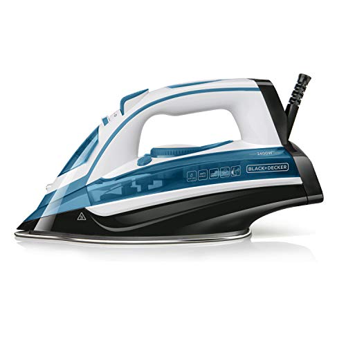 BLACK+DECKER BXIR2402E - Dampfbügeleisen, 2400W, Kunststoff, 370 ml, Blau von Black+Decker