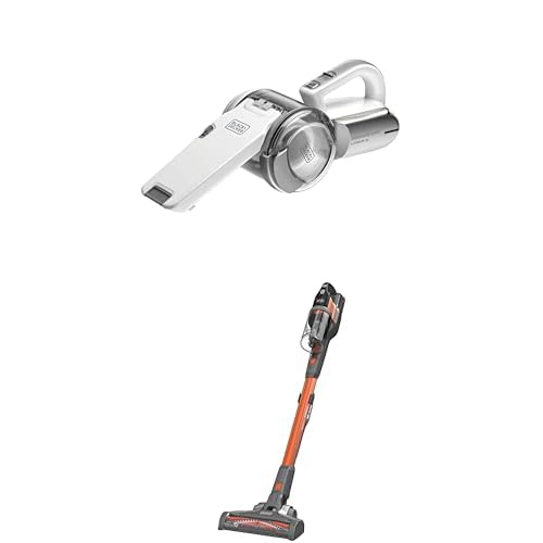 Black+Decker Bundle of Lithium Dustbuster Pivot PV1820L 18V Handstaubsauger kabellos, mit Ladestation mit Wandhalterung, Fugendüse, Grau BHFEV182C-QW, 4in1 Stielsager von Black+Decker