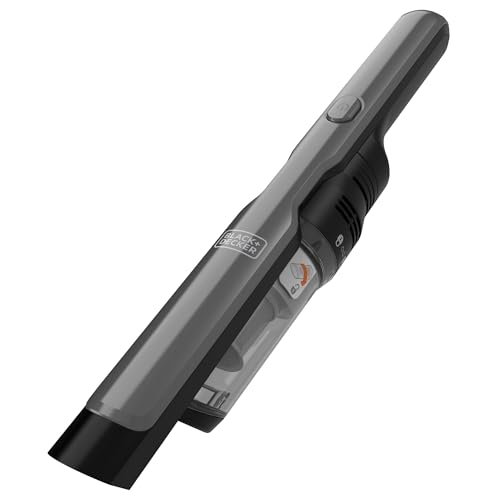 Black+Decker Dustbuster DVC320B21 (12V Akku Handstaubsauger im Super Slim Design, kabellos, moderner Digitalmotor, 2 Saugstufen, inkl. Ladestation, Fugendüse & Polsterbürste) Titanium/Schwarz von Black+Decker