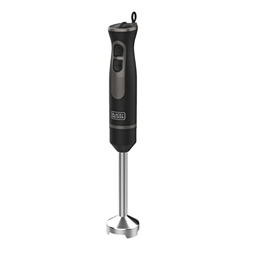 BLACK+DECKER BXHBA600E Stabmixer, 3 Zubehörteile, 600 W, Edelstahl, Kunststoff, 20 Geschwindigkeiten, Weiß von Black+Decker