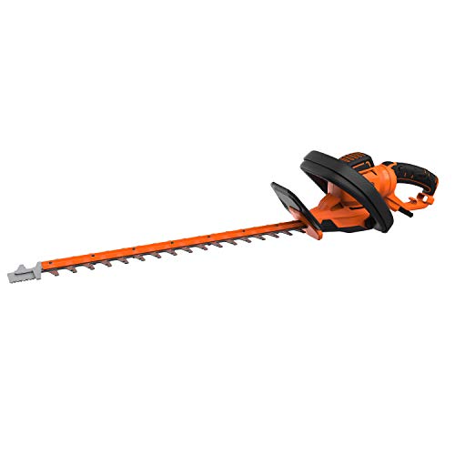 Black+Decker Elektro-Heckenschere BEHTS551 (650W, 60 cm Schwertlänge, 25 mm Schnittstärke, drehbarer Handgriff für optimale Steuerung, mit Kabelzugentlastung, für große Hecken) von Black+Decker