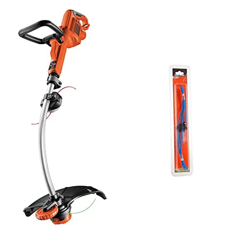 Black+Decker Elektro-Motorsense (900W) & HDL-Fäden (2,4 mm Durchmesser passend für Motorsensen GL8033, GL9035, A6489, 10 Stück) A6489 von Black+Decker