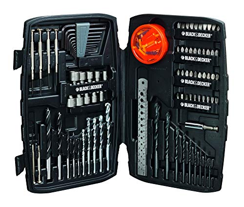 Black+Decker Gemischtes Set mit Bohrern, Bits, Magnethalter im Koffer, 150- teilig, 1 Stück, A7212 von Black+Decker