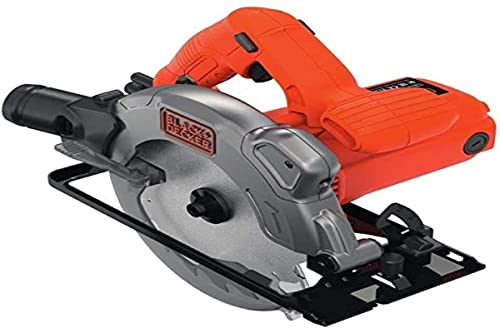 Black+Decker Handkreissäge (1250W, Schnitttiefe 66 mm / 50 mm (90°/45°), mit Parallelanschlag, Durchmesser 190 mm, mit Schnellspannhebel, integrierter Laser, inkl. 2 Sägeblätter) CS1250LA von Black+Decker