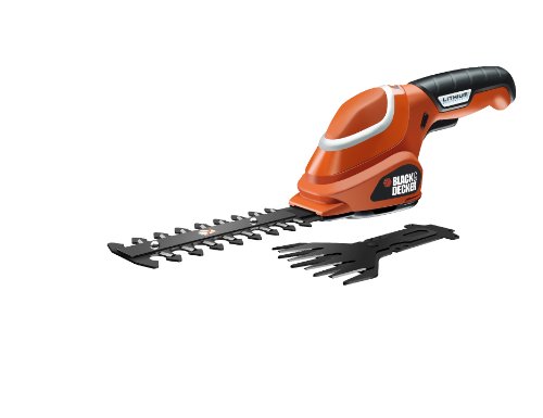 Black & Decker GSL700KIT Li-Ion-Akku-Scherenset inklusive Handschuhe und Gartenschere, 7 V von Black+Decker