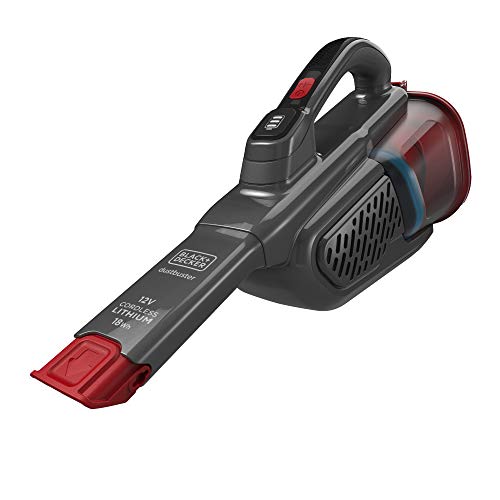 Black+Decker Lithium Dustbuster BHHV315B mit Cyclonic Action – 12V Akku Handstaubsauger mit ausziehbarer Fugendüse & Ladestation – Beutelloser, kabelloser Staubsauger – Lange Saugdüse von Black+Decker