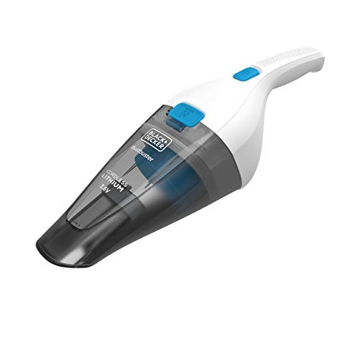 Black+Decker Akku-Handstaubsauger Dustbuster (3.6V Lithium, Handsauger beutellos + kabellos, breite Saugöffnung, Abnehmbarer Staubfangbehälter, inkl. Ladekabel) NVC115JL, 325 ml, Weiß von Black+Decker