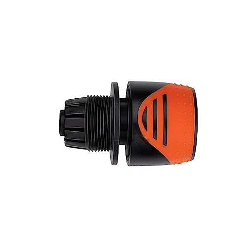 Black+Decker Schlauchverbinder - Gartenschlauch Verbinder - Wasserverteiler - 3/4" Wasserhahnanschlüsse - Integrierter Wasserstop - Wasserdurchflussregler - Kunststoff - Orange/Schwarz von Black+Decker