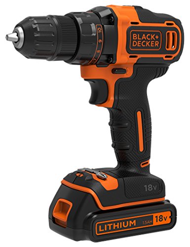 Black + Decker BDCDD186B-QW Akku-Bohrschrauber, Schwarz, 4 Stück von Black+Decker