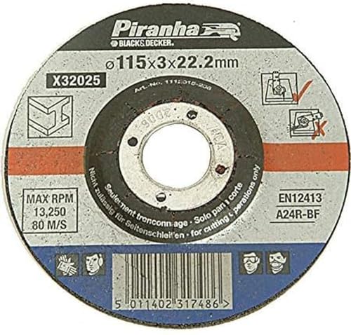 Black + Decker Piranha X32040 Trennscheibe 230 x 3 x 22 mm – Metall, 1 St. von Black+Decker