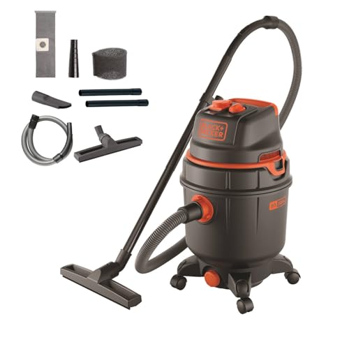 BLACK+DECKER Nass und Trockensauger BXVC30PTDE mit Integrierte Steckdose für Elektrowerkzeug (1600 W, 30 liter) von Black+Decker