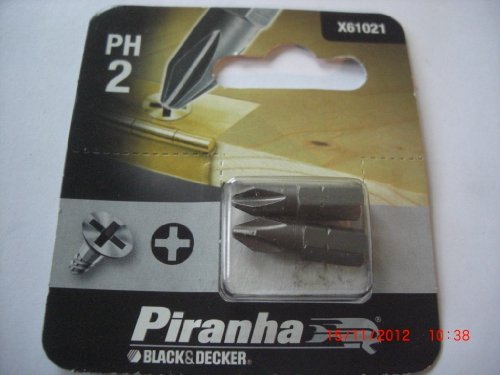 Piranha X61021, XJ, PH2, 25 mm Bitsatz Schraubendreher Satz (2 Stück) von Black+Decker