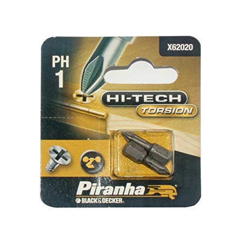 Piranha x62020-xj PH1 25 mm Bit-Schraubendreher Torsion (2 Stück) von Black+Decker