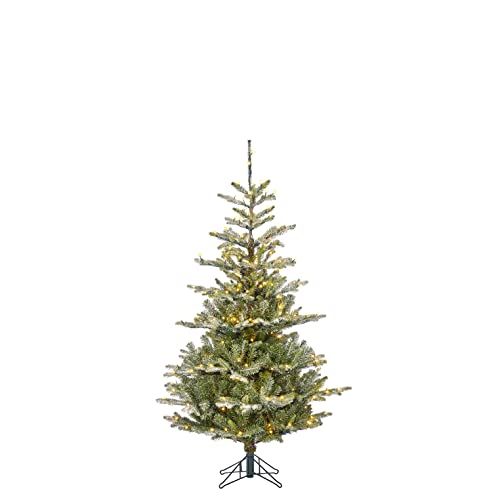 Black Box Trees Celtis Künstlicher Weihnachtsbaum mit LED-Beleuchtung – H155 x Ø97 cm – Grün mit Frostoptik von Black Box Trees