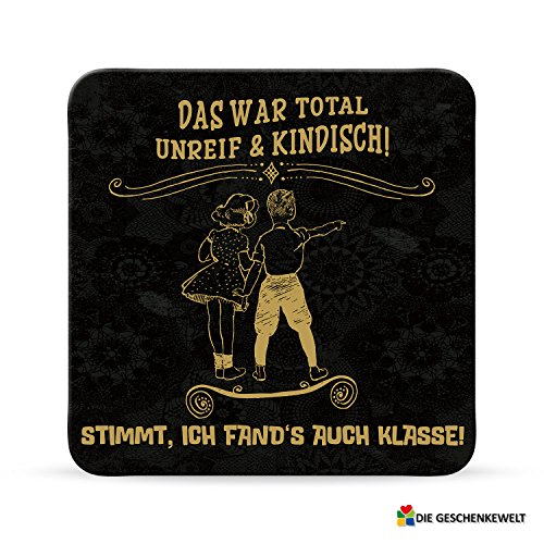 Black Chili Sheepworld, 44669 - Untersetzer Nr. D23, Das war total unreif und kindisch!, Kork, 9,5cm x 9,5cm Black Chili Sheepworld, 44669 - Untersetzer Nr. D23, Das war total unreif und kindisch!, Kork, 9,5cm x 9,5cm von Black Chili
