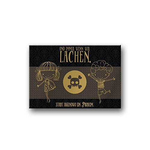 Sheepworld, Black Chili - 44855 - Magnet mit Umschlag Nr. 2, Und immer wenn wir lachen, stirbt irgendwo ein Problem. von Black Chili
