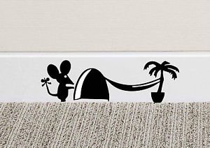 327B MOUSE HAMMOCK Wall Art Sticker Vinyl Decal Mice Home Skirting Board Funny by Black Country Vinyls von Black Country Vinyls