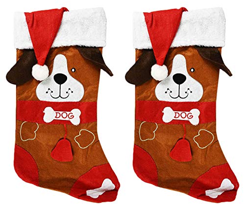 Set () – 45,7 cm Weihnachten Urlaub (Tier) Themen-bestickter Lagerhaltung. 18" hund von Black Duck Brand