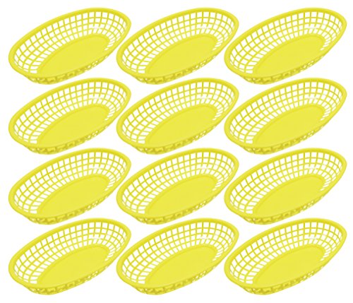 Set mit 12 gelben ovalen Fast Food-/Deli-Körben, 23 x 15 cm, Black Duck Brand Yellow (12) von Black Duck Brand