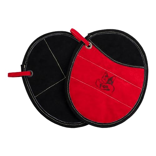Black Forest Fox Pro 300 Ofenschlupfer | TOPFLAPPEN Echtleder | hochwertiges Leder | handgemachtes Unikat |chemisch unbehandelt |(Rot Schwarz, Ofenschlupfer Rauleder) von Black Forest Fox