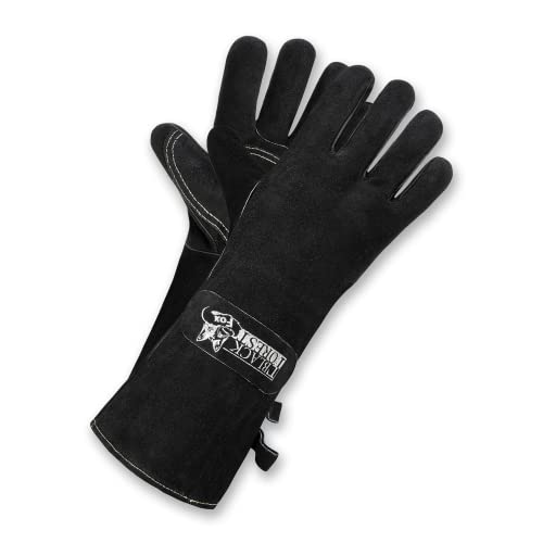 Black Forest Fox Pro 300 feuerfeste Aramid Kevlar Grillhandschuhe Kamin Ofen Schweißer Handschuhe Pro300-Schwarz von Black Forest Fox