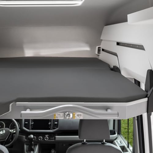 Black Forest Fox Wohnmobil Camper passgenaues 2 TLG. Spannbettlaken Hochbett Aufstelldach VW Grand California 600 GC 600 up Grani (Grau, BFF-VW-GC600up-SL-23) von Black Forest Fox