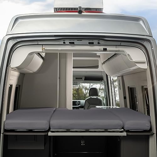 Black Forest Fox Wohnmobil Camper passgenaues Spannbettlaken für Heckbett VW Grand California 680 GC 680 Grani (Grau, BFF-VW-GC680-SL-23) von Black Forest Fox
